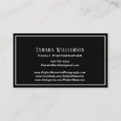 専門の写真撮影のヴィンテージのカメラの写真 名刺 (裏面)