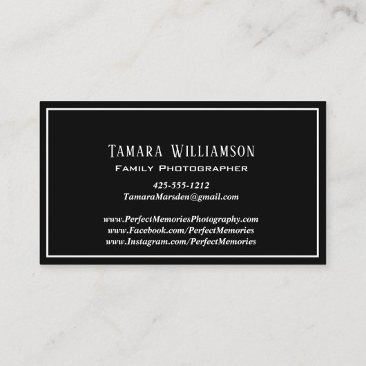 専門の写真撮影のヴィンテージのカメラの写真 名刺 (裏面)