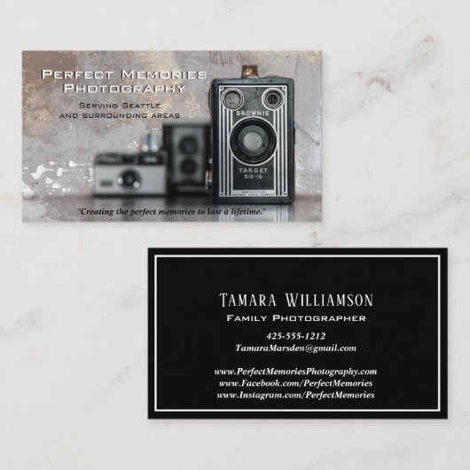 専門の写真撮影のヴィンテージのカメラの写真 名刺 (正面/裏面)