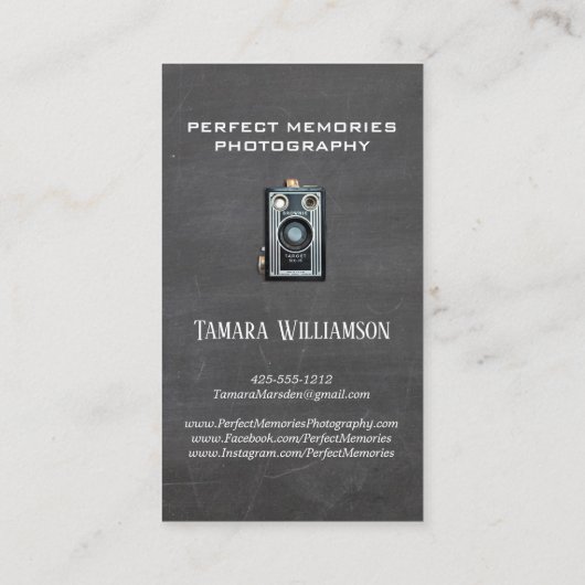 専門の写真撮影のヴィンテージのカメラの写真 名刺 (裏面)
