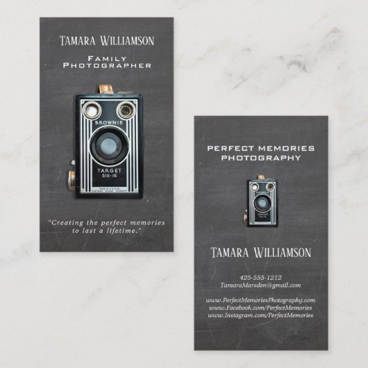 専門の写真撮影のヴィンテージのカメラの写真 名刺 (正面/裏面)