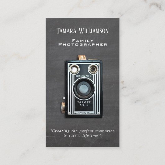 専門の写真撮影のヴィンテージのカメラの写真 名刺 (正面)