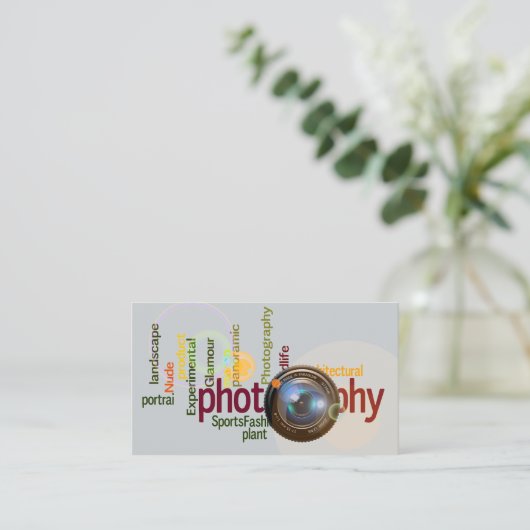 専門の写真撮影 名刺 (スタンド正面)