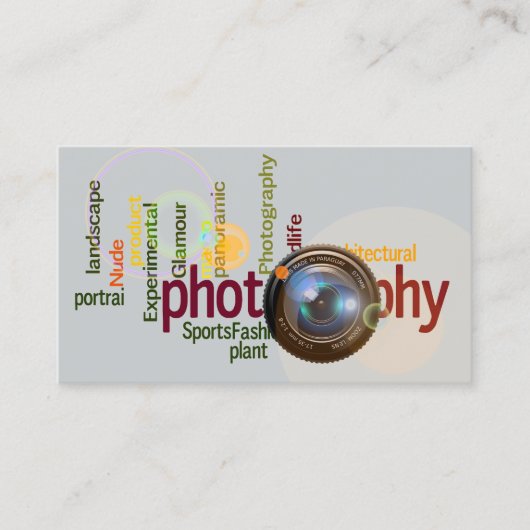 専門の写真撮影 名刺 (正面)