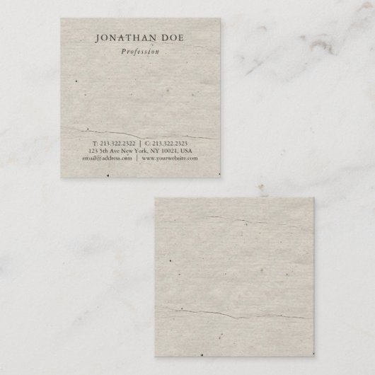 専門の創造的なヴィンテージの歴史的使用された一見 スクエア名刺 (正面/裏面)