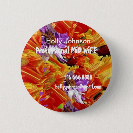 専門の助産婦: 文字nのイメージを取り替えて下さい 缶バッジ (正面)