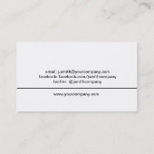 専門の半円のダークグレーの名刺 名刺 (裏面)