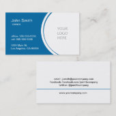 専門の半円の青い名刺 名刺 (正面/裏面)