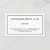 専門の及び控えめに述べられた公証人の名刺 名刺 (正面)