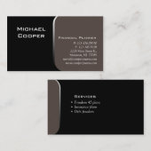 専門の名刺のファイナンシャルプランナーの暗灰色 名刺 (正面/裏面)