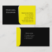 専門の名刺コンピュータ黄色 名刺 (正面/裏面)