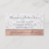 専門の大理石のばら色の金ゴールドのスエードののど 名刺 (裏面)