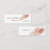 専門の孔雀は羽の教育者に羽毛をつけます スキニー名刺 (正面/裏面)