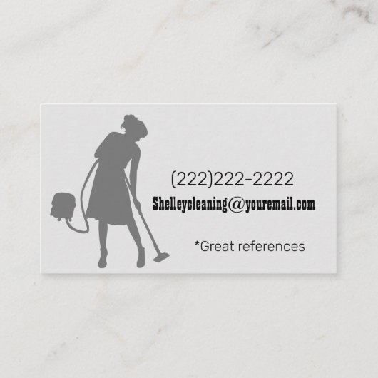 専門の家のクリーニングサービス 名刺 (裏面)