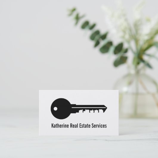 専門の家の鍵の不動産業者ビジネス 名刺 (スタンド正面)