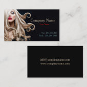 専門の巻き毛のモデルブロンドの美容師カード 名刺 (正面/裏面)