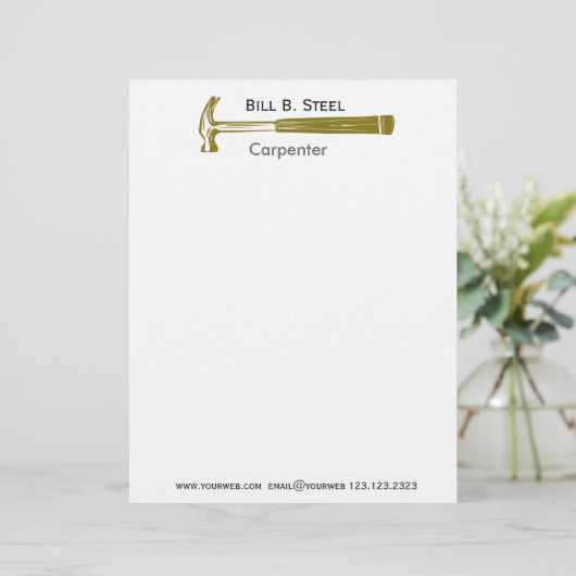 専門の建築の建築者の大工 レターヘッド (スタンド正面)