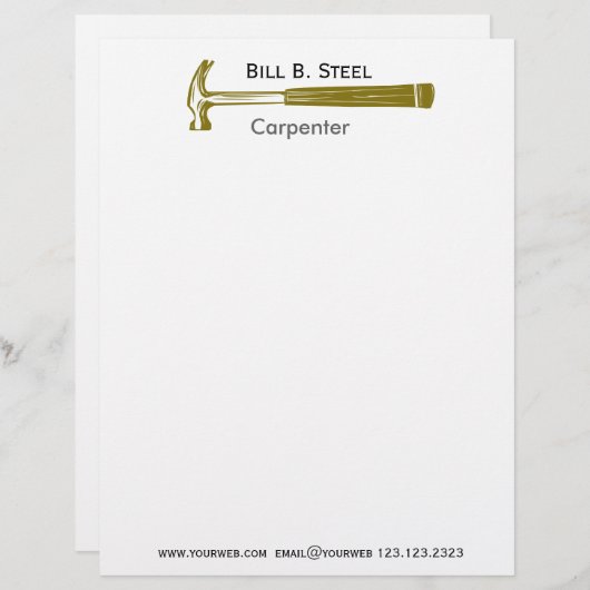 専門の建築の建築者の大工 レターヘッド (正面/裏面)