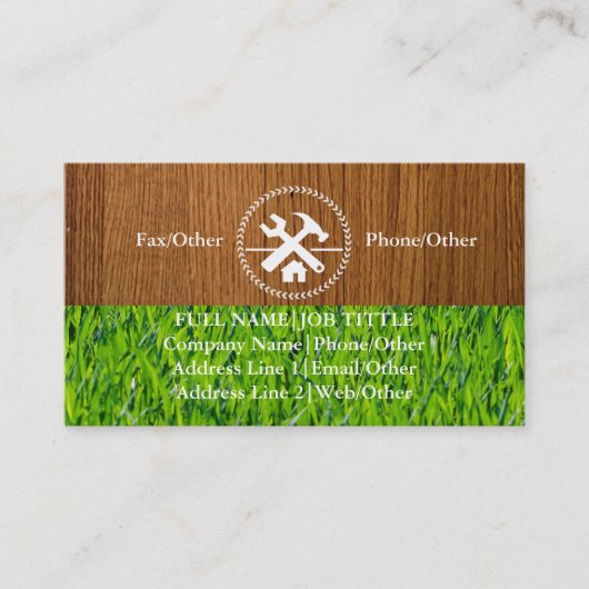 専門の建築者の大工は木工業に用具を使います 名刺 (正面)