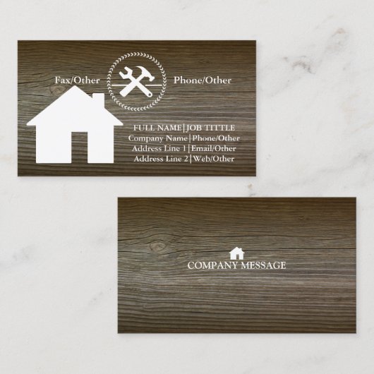 専門の建築者の大工は木工業に用具を使います 名刺 (正面/裏面)