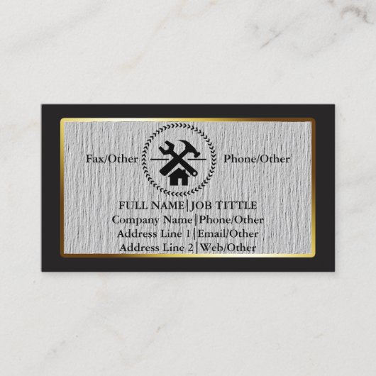 専門の建築者の大工は木工業に用具を使います 名刺 (正面)