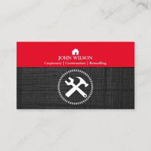 専門の建築者の大工は木工業に用具を使います 名刺