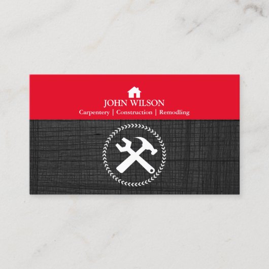 専門の建築者の大工は木工業に用具を使います 名刺 (正面)