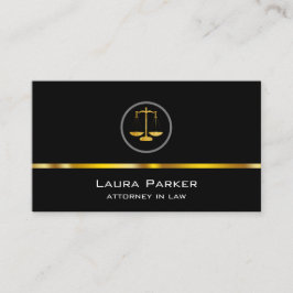 専門の弁護士のクラシックな金ゴールドのスケール 名刺