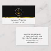 専門の弁護士のクラシックな金ゴールドのスケール 名刺 (正面/裏面)