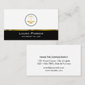 専門の弁護士のクラシックな金ゴールドのスケール 名刺 (正面/裏面)