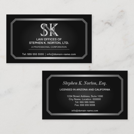 専門の弁護士の名刺 名刺 (正面/裏面)