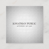 専門の弁護士弁護士のエレガントな銀製の贅沢 スクエア名刺 (正面)