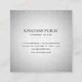 専門の弁護士弁護士のエレガントな銀製の贅沢 スクエア名刺 (裏面)