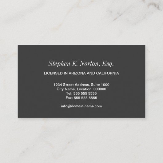 専門の弁護士 名刺 (裏面)