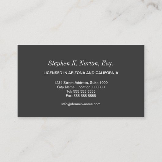 専門の弁護士 名刺 (裏面)