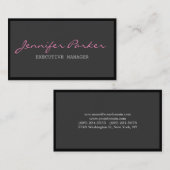 専門の手書きの灰色のピンクのスタイリッシュ 名刺 (正面/裏面)