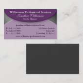 専門の折目の紫色の名刺 名刺 (正面/裏面)