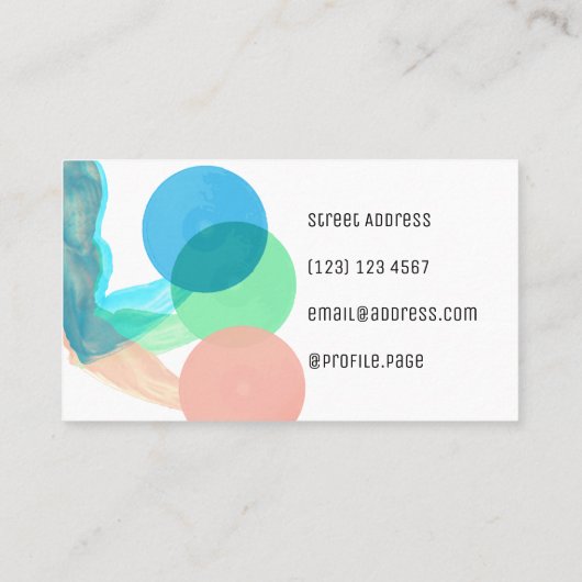 専門の抽象美術の重量挙げ 名刺 (裏面)