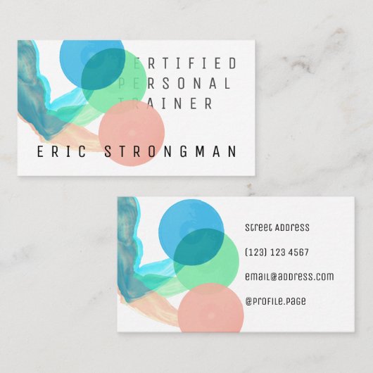 専門の抽象美術の重量挙げ 名刺 (正面/裏面)