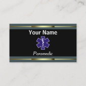 専門の救急医療隊員の金ゴールドおよび黒 名刺 (正面)