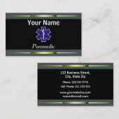 専門の救急医療隊員の金ゴールドおよび黒 名刺 (正面/裏面)