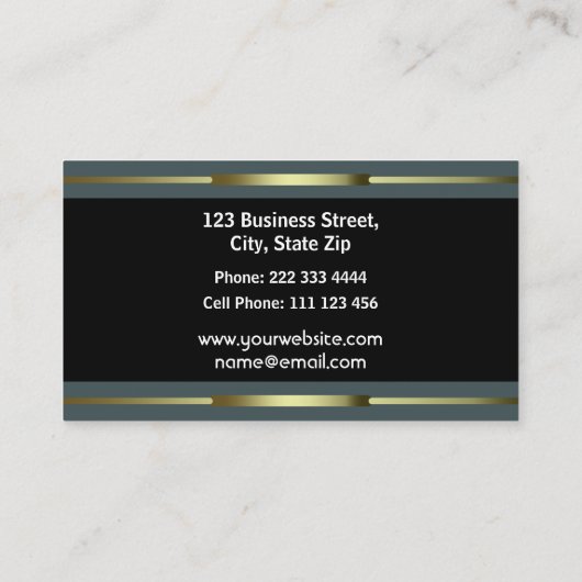 専門の救急医療隊員の金ゴールドおよび黒 名刺 (裏面)