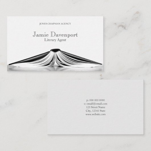 専門の文芸著作権代理人の本の名刺 名刺 (正面/裏面)