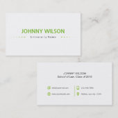 専門の新しい大学院生の名刺 コーリングカード (正面/裏面)