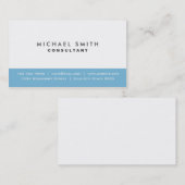 専門の明白でエレガントでモダンな青および白い 名刺 (正面/裏面)