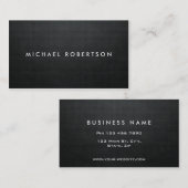 専門の明白でエレガントで黒くモダンなシンプル 名刺 (正面/裏面)