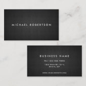 専門の明白でエレガントで黒くモダンな金属 名刺 (正面/裏面)