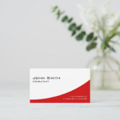 専門の明白で赤くエレガントでモダンな不動産 名刺 (スタンド正面)