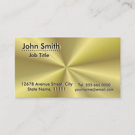 専門の明白な金ゴールドの放射状の金属一見 名刺 (正面)