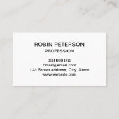 専門の最小主義のはっきりしたなこんにちはの名刺 名刺 (裏面)